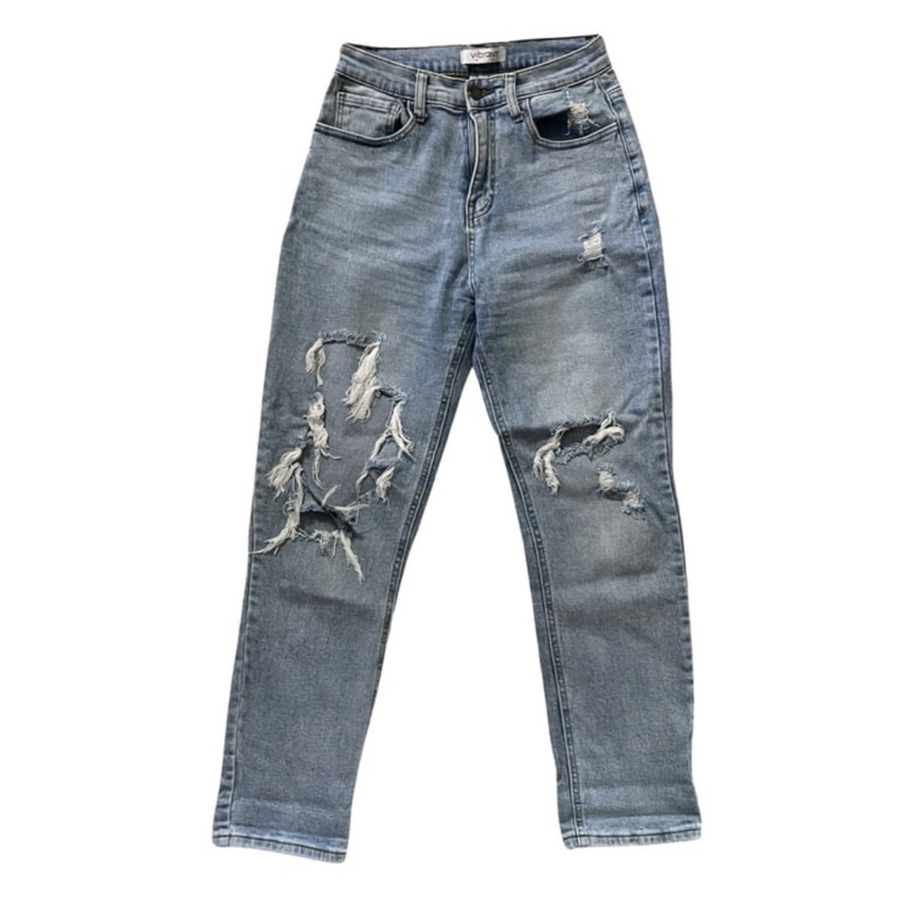 Vibrant M. I. U Distressed High Rise Jeans